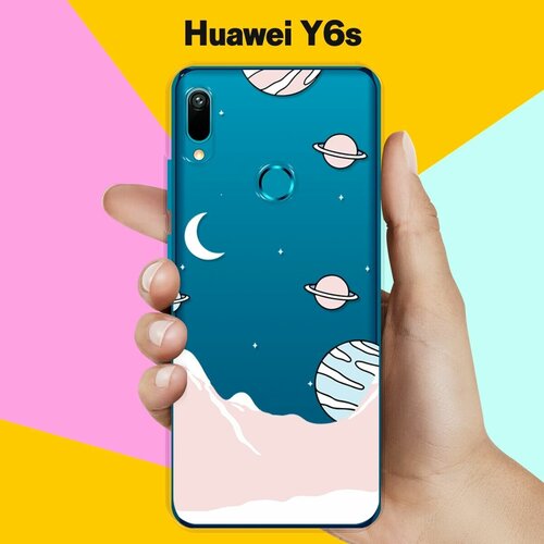 Силиконовый чехол Горы и планеты на Huawei Y6s силиконовый чехол глаза и губы на huawei y6s