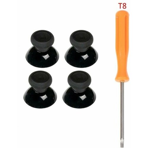 Аналоговые стики - грибки на геймпад джойстик 4 штуки отвертка torx T8 для 3D стиков Xbox One S X Series S X черные накладки 550₽