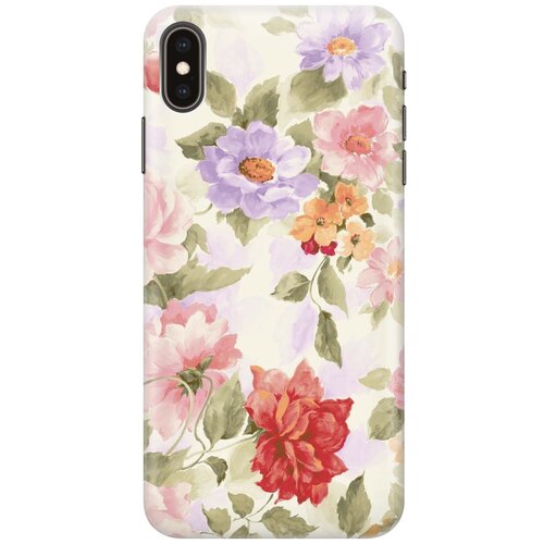 фото Gosso ультратонкий силиконовый чехол-накладка для apple iphone xs max с принтом "нежные цветы"