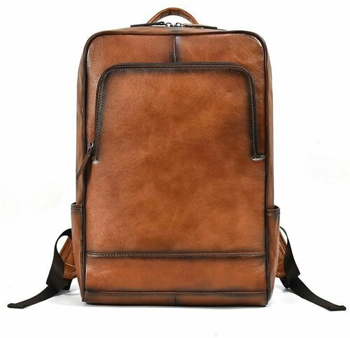 Рюкзак  планшет , натуральная кожа, отделение для ноутбука, вмещает А4, внутренний карман, коричневый
