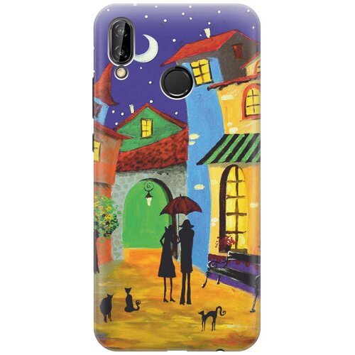 фото Re:paчехол - накладка artcolor для huawei p20 lite с принтом "разноцветный город"