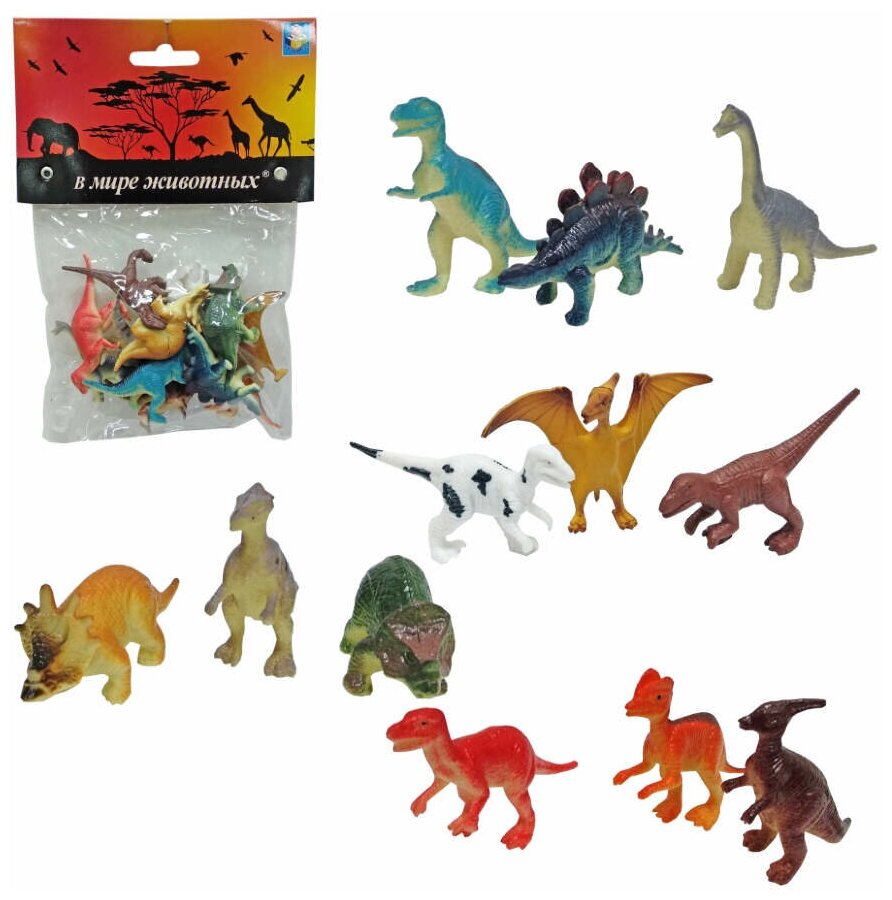 Игровой набор 1Toy В мире животных Динозавры 5 см - фото №3