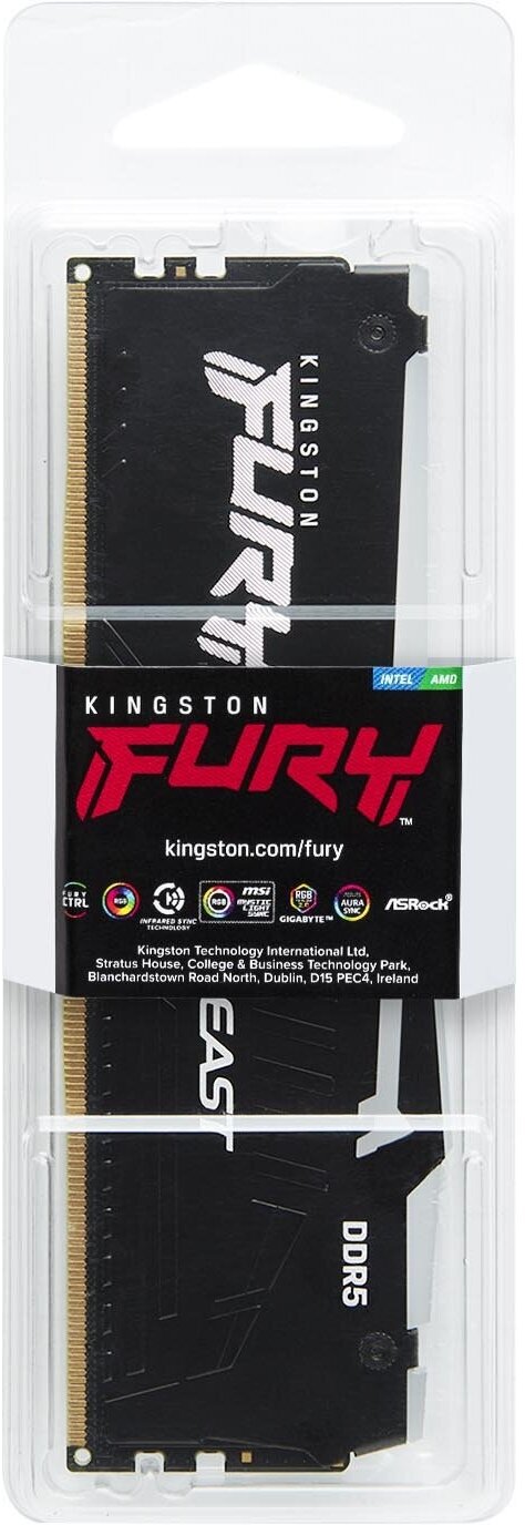 Оперативная память Kingston FURY Beast RGB DDR5 5600 МГц DIMM CL40 KF556C40BBA-8