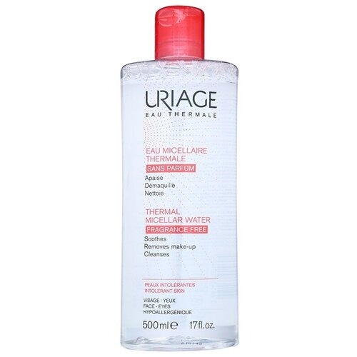 Uriage мицеллярная вода очищающая без ароматизаторов, 500 мл вода uriage eau thermale eau thermal micellar water очищающая мицеллярная вода для сухой и нормальной кожи 100 мл