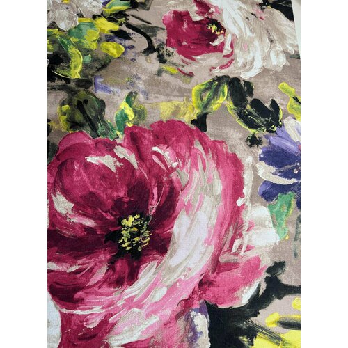 Ткань для штор Блэкаут двухсторонний Картина маслом 280 см, розовый, ост. 0.9 м ткань рогожка 1 п м 280 см цвет шоколадный