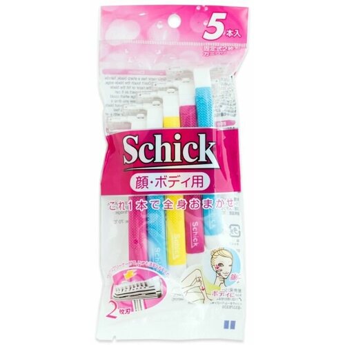 Schick/ Бритвенный станок одноразовый с двумя лезвиями, 5 шт
