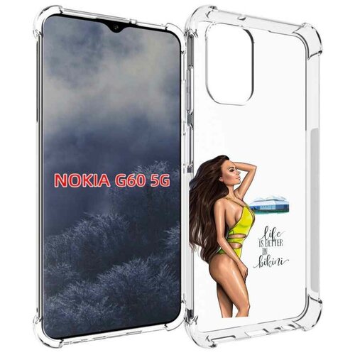 Чехол MyPads Девушка-в-купальнике для Nokia G60 5G задняя-панель-накладка-бампер