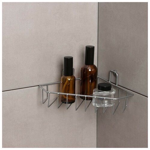 Полка угловая, 1 ярус, 18x18x11 см, цвет хром