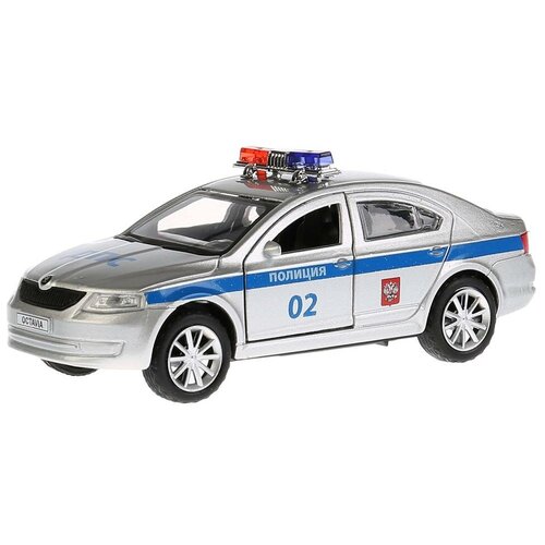 Полицейский автомобиль ТЕХНОПАРК Skoda Octavia Полиция (OCTAVIA-P) 1:32, 12 см, серый/синий легковой автомобиль технопарк skoda octavia octavia t 1 32 12 см желтый