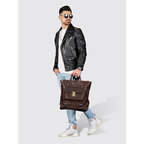 Сумка Bruno Bartello, фактура матовая, коричневый