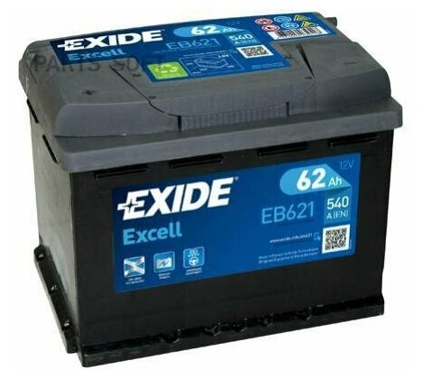 exide eb621 excell_аккумуляторная батарея! 19.5/17.9 рус 62ah 540a 242/175/190\