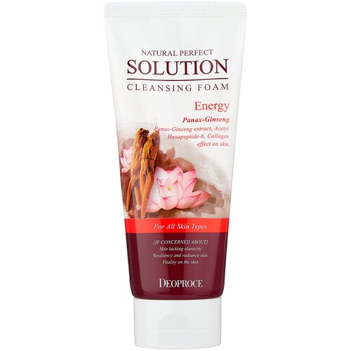Deoproce пенка для умывания с экстрактом лотоса и женьшеня Natural Perfect Solution, 170 мл, 170 г