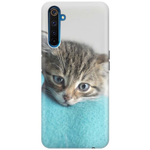 фото Cиликоновый чехол на realme 6 pro / рилми 6 про с принтом "котенок на пледе" gosso
