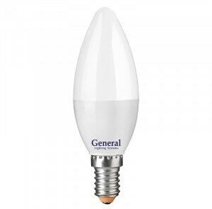 Светодиодная LED лампа General свеча E14 10W 4500K 4K 35х105 пластик/алюм GLDEN-CF-10-230-E14-4500, 682800 (упаковка 16 штук)