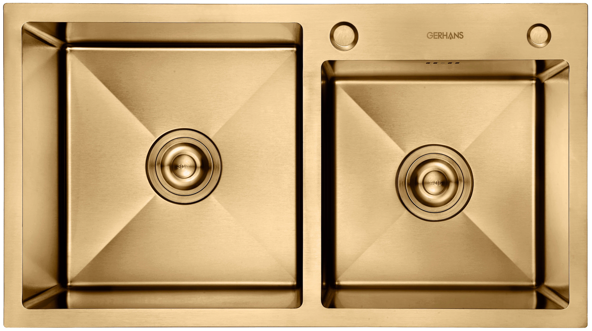 Кухонная мойка из нержавеющей стали Gerhans К37843G-S GOLD с PVD покрытием