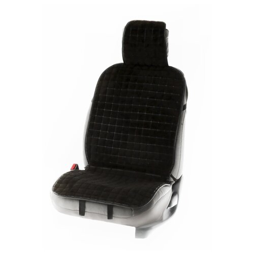 Накидка на переднее сиденье автомобиля 131х48 см, искусственный мех, черный 3122069 .
