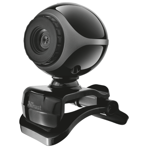Веб-камера Trust Exis Webcam черно-серебристый