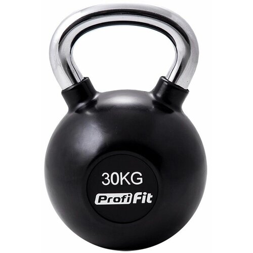 фото Гиря обрезиненная с хромированной ручкой profi-fit, 30 кг