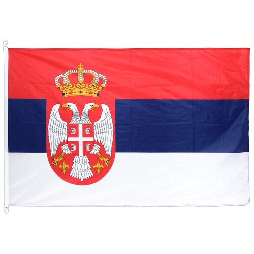 Флаг Сербии с карабинами 90х135 см большой флаг сербии