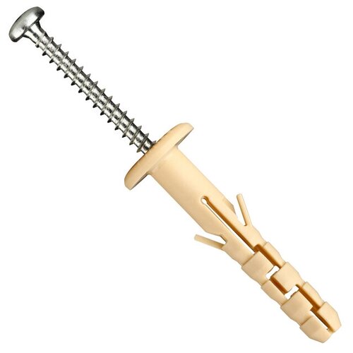 Дюбель с широким фланцем нейлоновый PND 6x40мм с шурупом 20шт 746₽