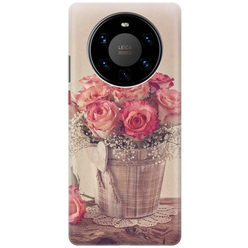 фото Re:pa чехол - накладка artcolor для huawei mate 40 pro+ с принтом "винтажные розы"
