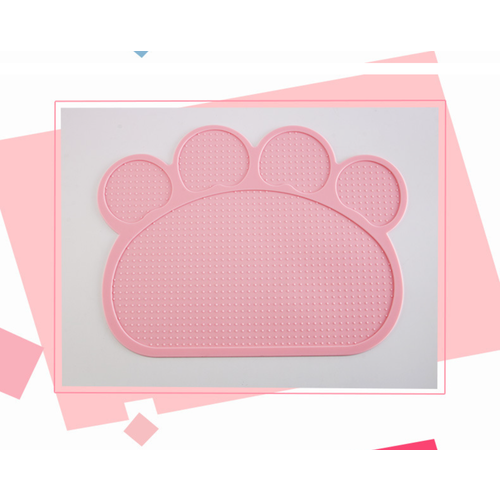 Коврик под миску для кошек и собак 35х36/для миски силиконовый нескользящий для кормления, розовый