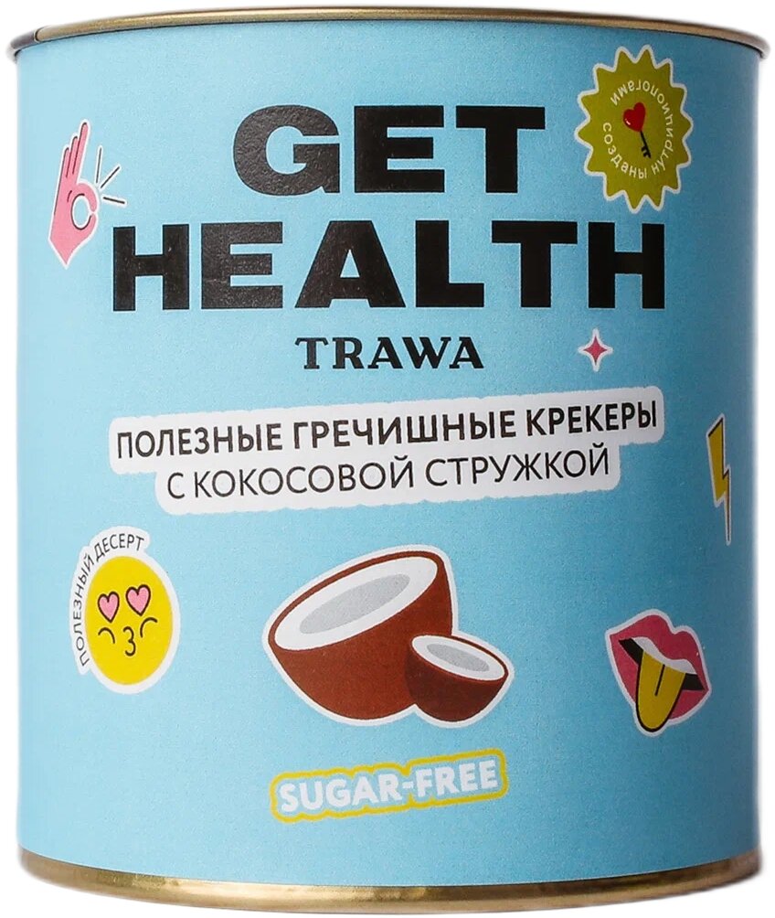 Trawa Крекеры гречишно-льняные сладкие от Get Health, 60 гр.