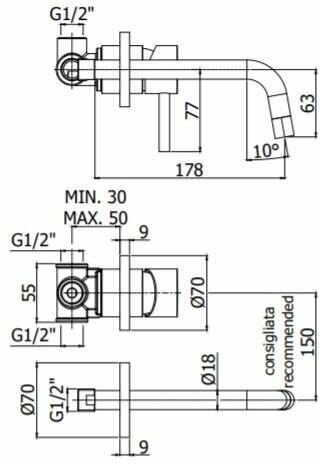 Смеситель Paffoni Light LIG006CR70 для раковины