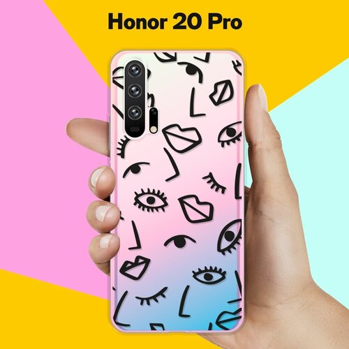 Силиконовый чехол Глаза и губы на Honor 20 Pro силиконовый чехол глаза и губы на honor 30i