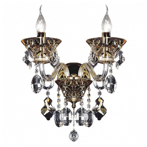 фото Бра lightstar, 2х60w, золото, размеры (мм)-400x420x250, плафон - неокрашенный