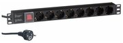 Блок розеток горизонтальный ExeGate ServerPro PDU-19H804 Al-8S-EU2.5CU-SW, 19", 1U, Алюминий, 8 Schu