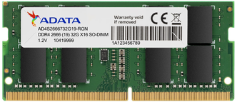 Оперативная память A-Data AD4S26668G19-SGN DDR4 - 8ГБ 2666МГц, для ноутбуков (SO-DIMM), Ret