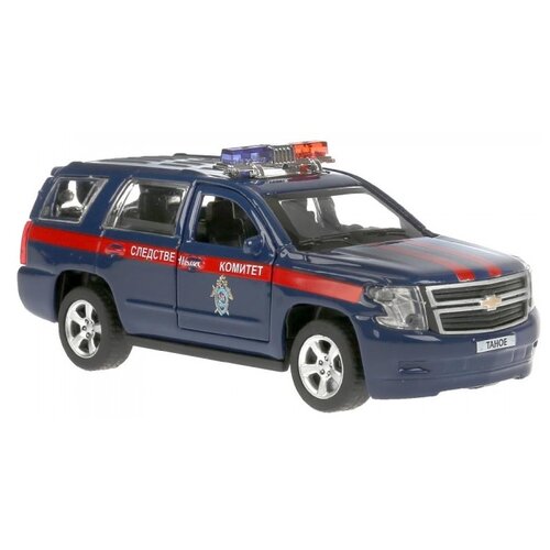 Внедорожник ТЕХНОПАРК Chevrolet Tahoe. Следственный комитет (TAHOE-12COM-BU) 1:32, 12 см, синий/красный модель tahoelx570 12db12 mix chevrolet tahoe lexus lx570 технопарк в кор