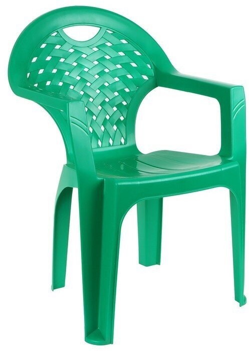 Кресло, р. 58,5 х 54 х 80 см, цвет микс (зелёный) - фотография № 3