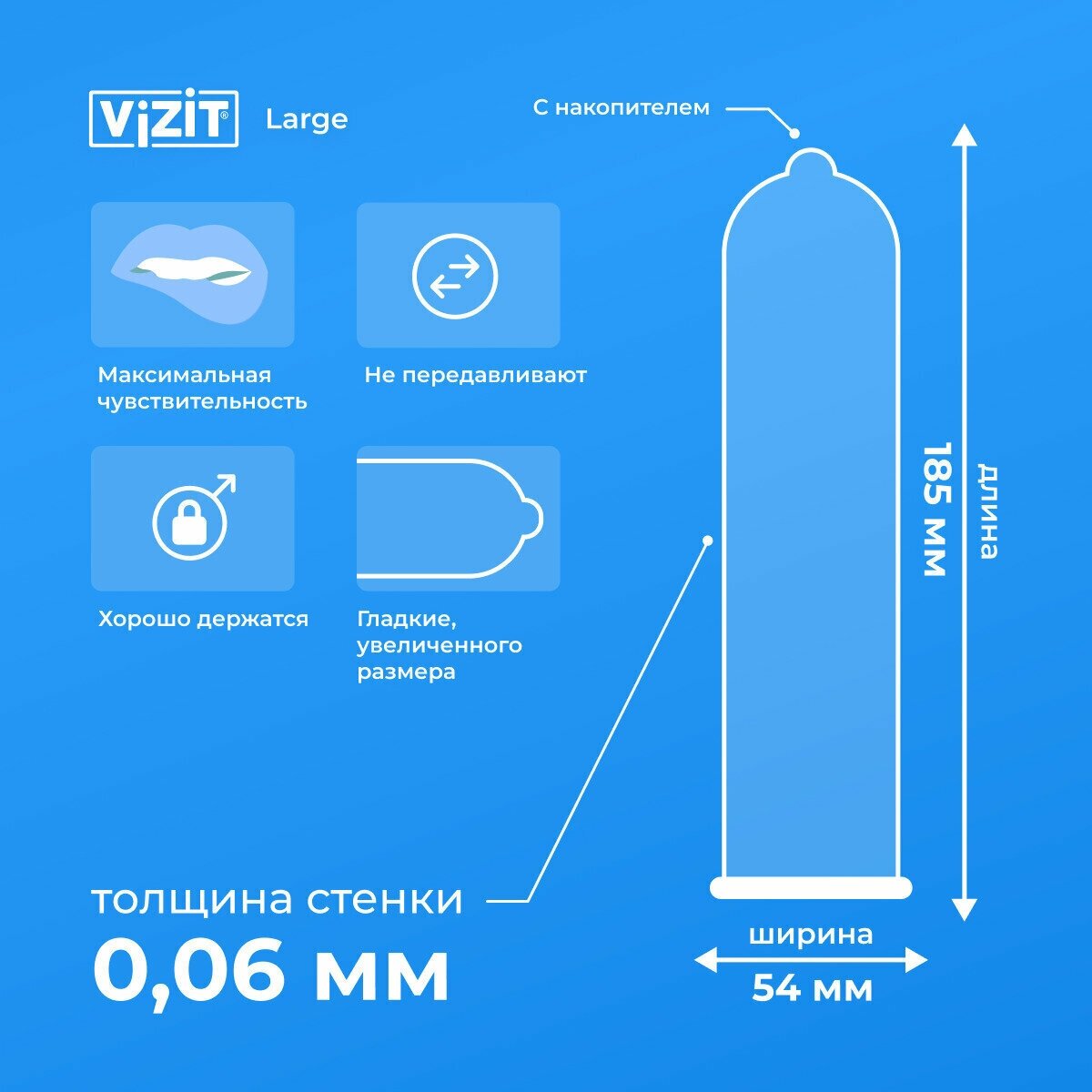 Презервативы латексные Vizit Large, увеличенного размера, 3 шт. - фото №3