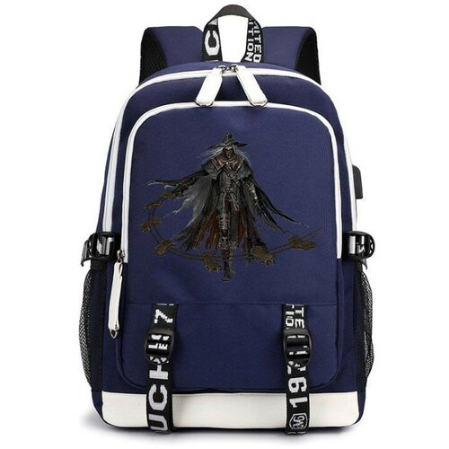 Рюкзак Охотника (Bloodborne) синий с USB-портом №1 рюкзак охотника bloodborne черный 3