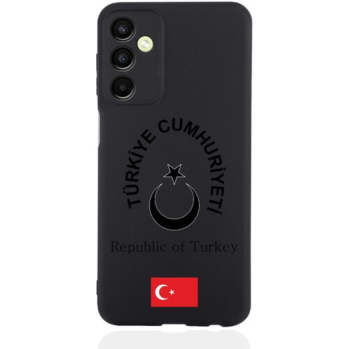 Черный силиконовый чехол SignumCase для Samsung Galaxy A24 Черный лаковый Герб Турции