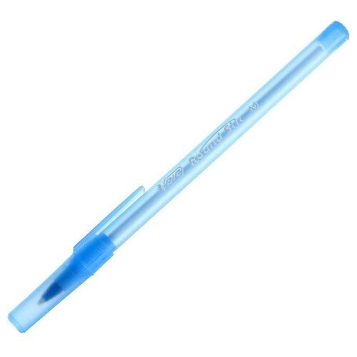 Ручка шариковая, синяя, среднее письмо, набор 4 штуки, BIC Round Stic Classic ручка шариковая чернила синие 1 0 мм среднее письмо набор 8 штук bic round stic classic