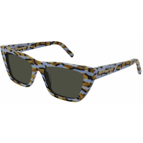 Солнцезащитные очки Saint Laurent, голубой, коричневый