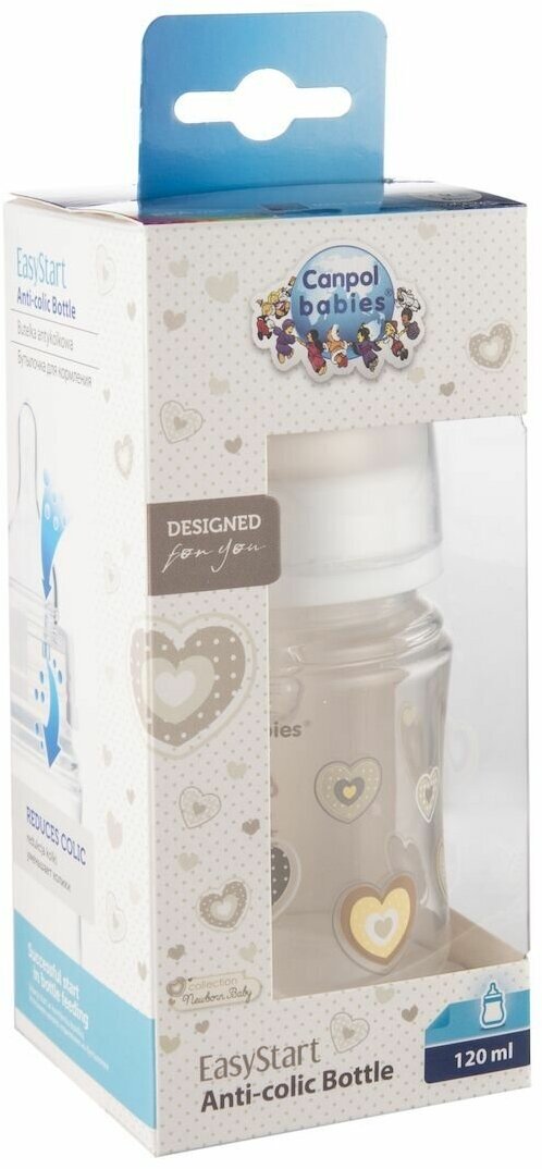 Антиколиковая бутылочка для кормления Canpol babies Easystart Newborn Baby, 120 мл, розовый (35/216_pin) - фото №3