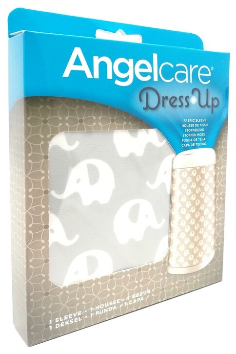 Чехол для накопителя подгузников Angelcare Dress Up, серые слоники