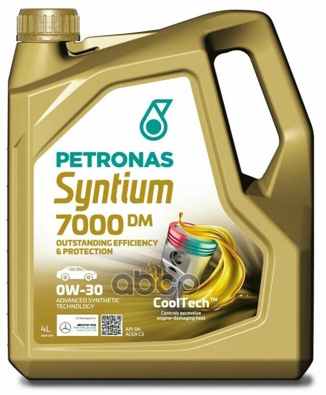 PETRONAS 70662K1yeu_70662k1yeu Petronas Syntium 7000 Dm Синт. 0W30, 4Л/5 , Api Sn, Acea C3, Mb-Approval 229.51