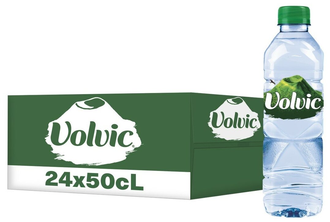 Минеральная вода Volvic негазированная, ПЭТ, без вкуса, 24 шт. по 0.5 л