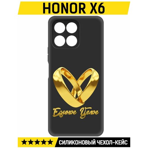 Чехол-накладка Krutoff Soft Case Единое целое для Honor X6 черный чехол накладка krutoff soft case единое целое для honor x8a черный