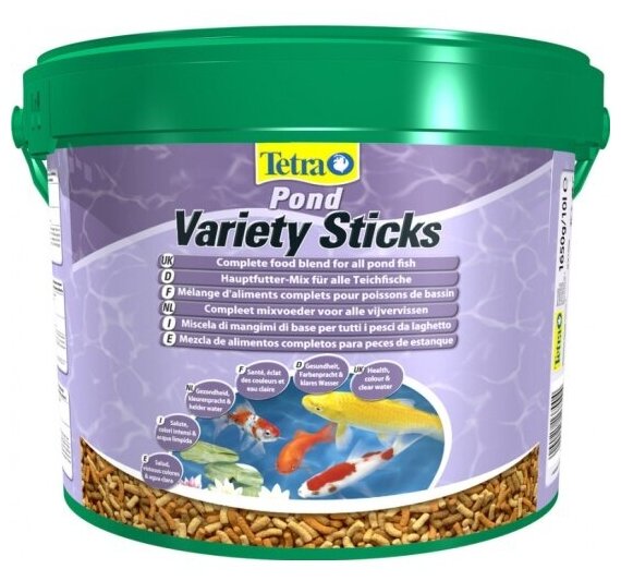 Корм для всех прудовых рыб Tetra Pond Variety Sticks 10L