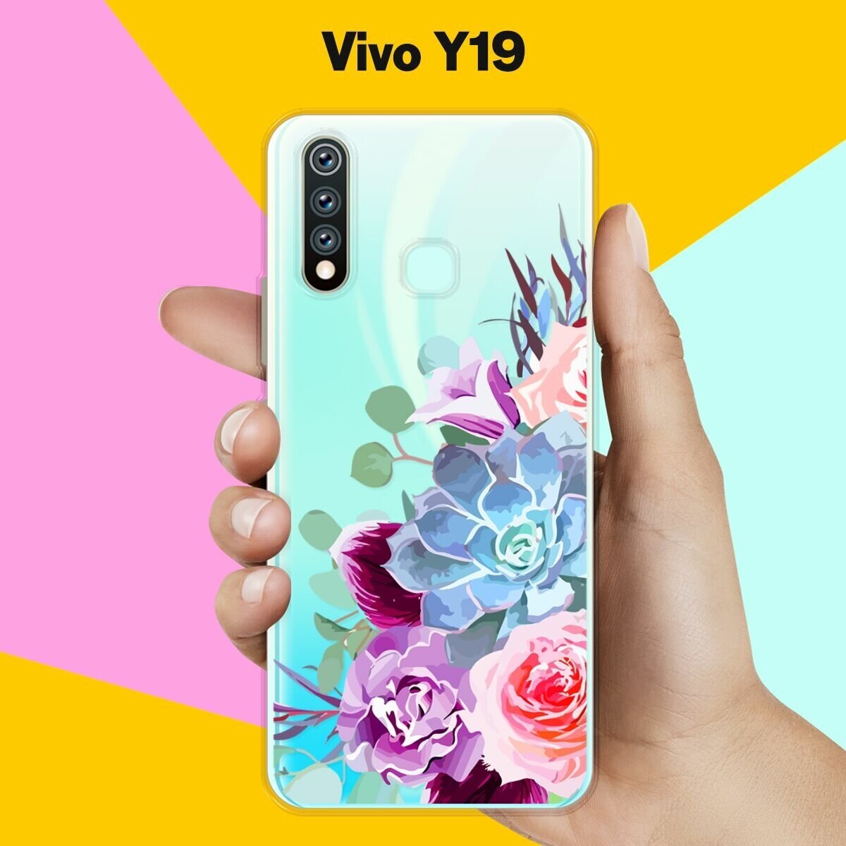 Силиконовый чехол на Vivo Y19 Цветы 10 / для Виво Ю19