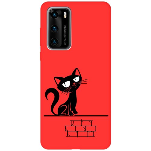 фото Re:pa чехол - накладка soft sense для huawei p40 с 3d принтом "scratchy and wall" красный