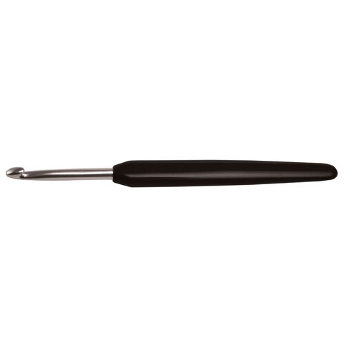 Крючок Knit Pro Basix Aluminum 30816 диаметр 4.5 мм, длина 9.1 см, серебристый/черный крючок для вязания basix aluminum 2 5мм knitpro 30772