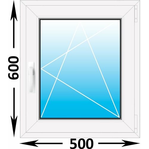 Пластиковое окно MELKE Lite 60 одностворчатое 600x600, с однокамерным энергосберегающим стеклопакетом (ширина Х высота) (500Х600)