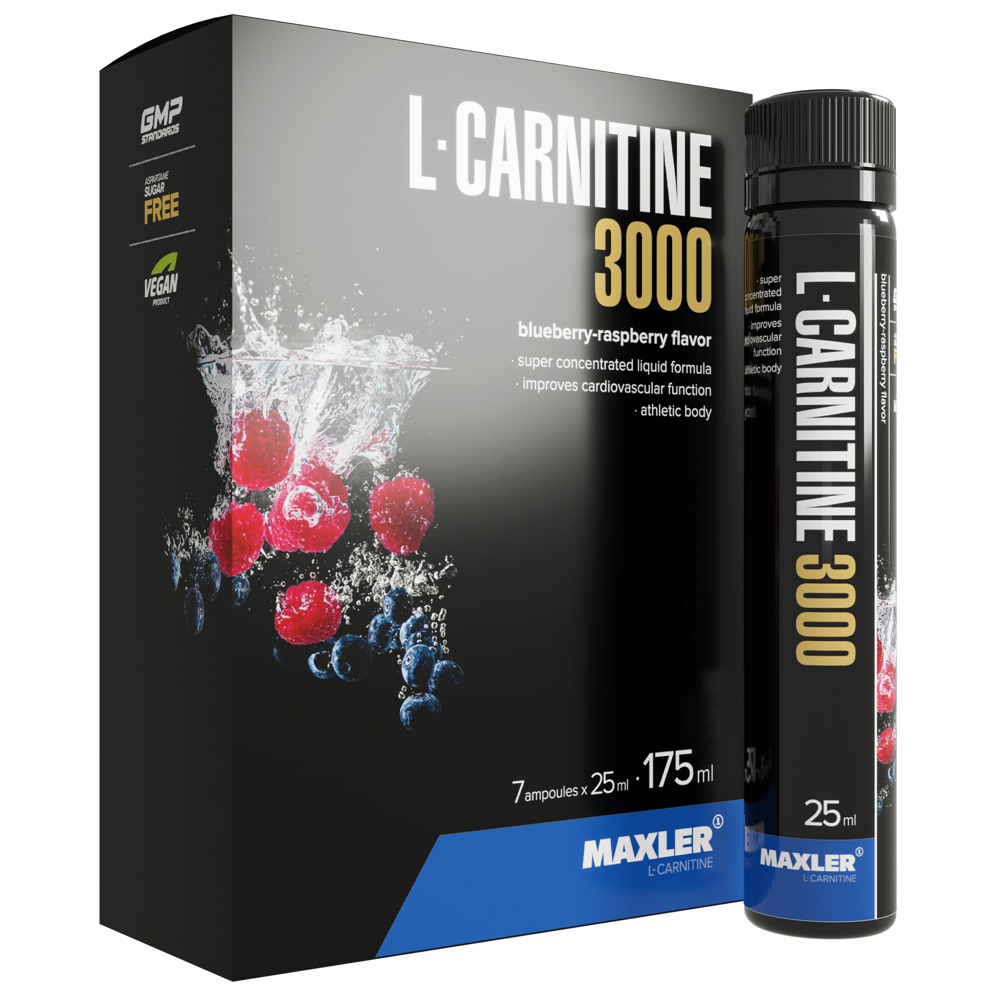 Maxler L-Carnitine 3000 - 7 амп 25 мл (Maxler) Черника-малина